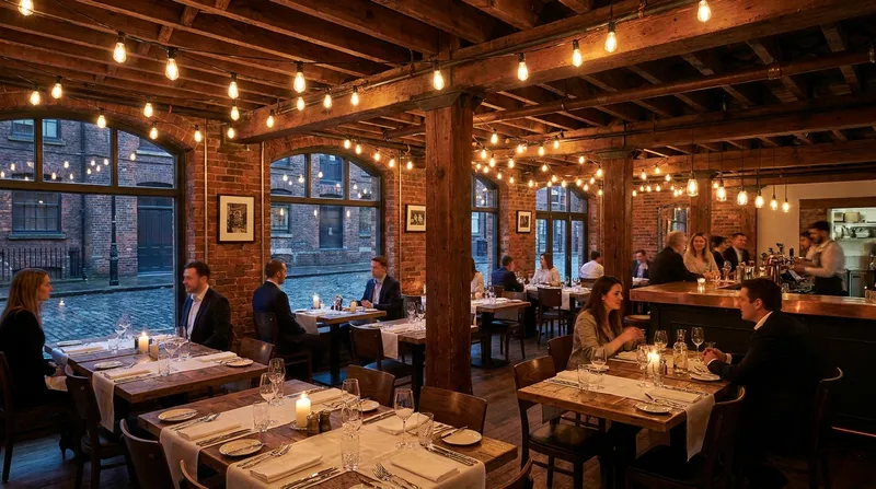 Warm restaurant interior in the Distillery District