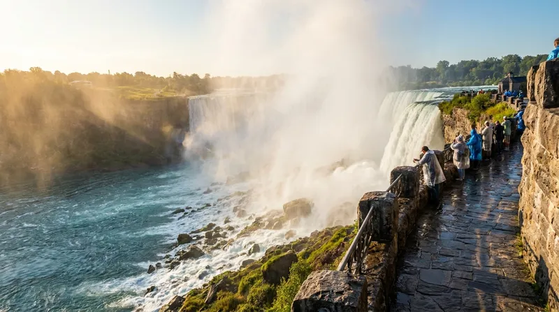 Mist rising from the base of Niagara Falls