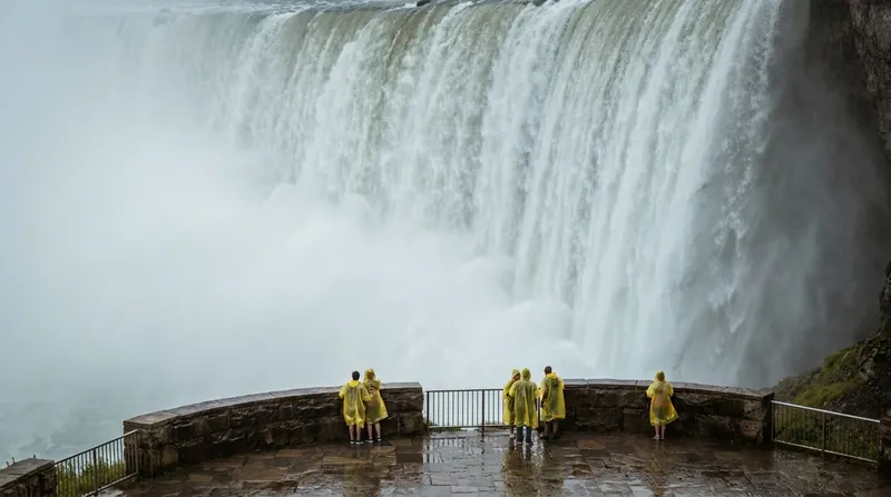 Niagara Falls powerful flow from Journey Behind the Falls lookout